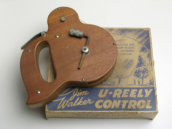 Wood U-Reely and original box, early 1940's